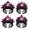 Party Central Club Pack of 24 Black and Pink Zebra Sweet 16 Fringed Tiara Costume Accessories - One Size